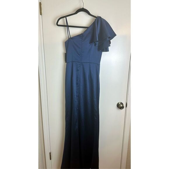 Mac Duggal NWT size 4 navy gown FLUTTER SLEEVE style 26521 - Picture 11 of 16